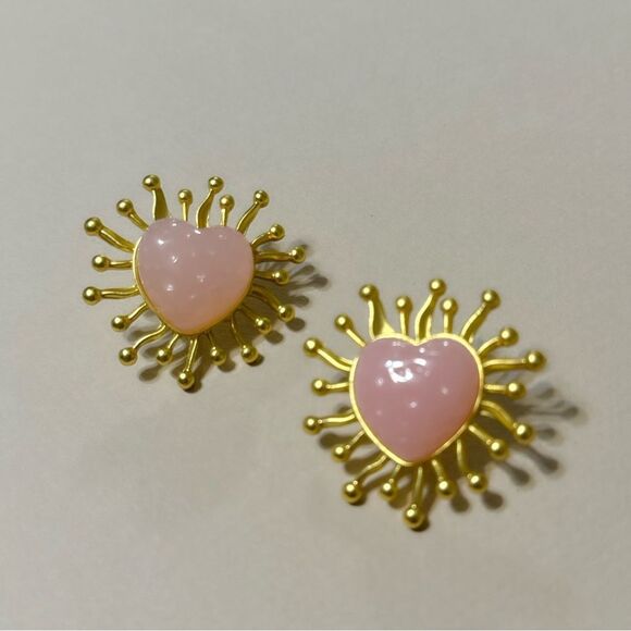 Crystal heart earrings N637 - Picture 3 of 5